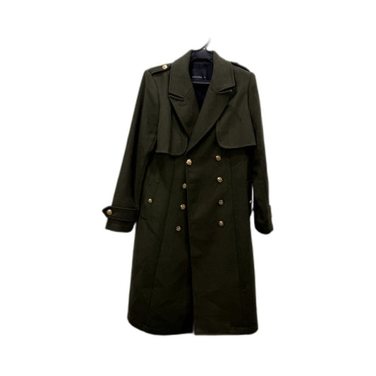 Dechuba Womens Olive Green Wool Blend Peacoat Coat, Size 10