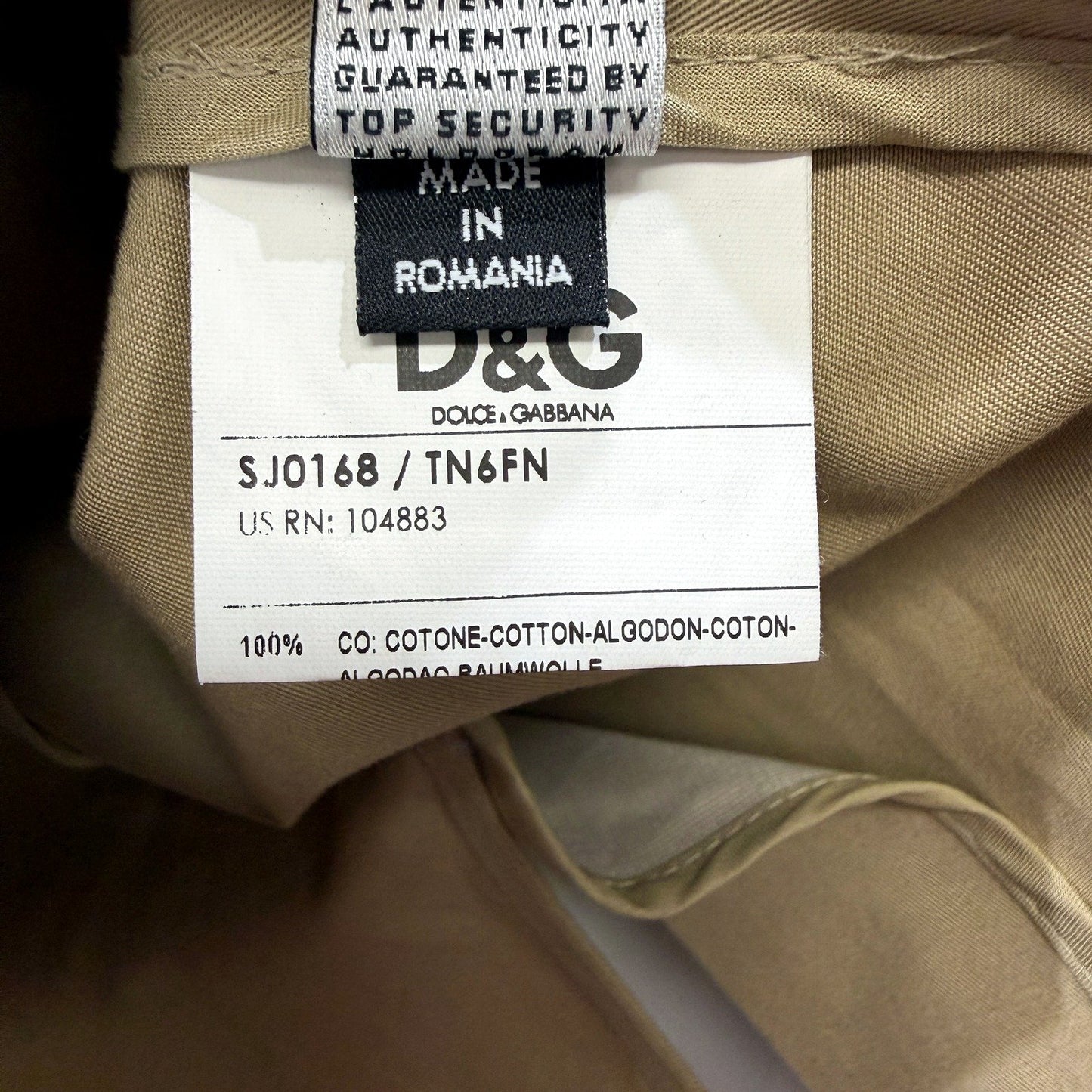 Dolce & Gabbana Mens Beige Cotton Blazer Sport Coat Jacket Size 46