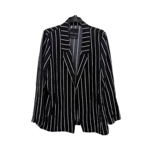 Decjuba Womens Striped Blazer Black and White Lightweight Tailored Size 14