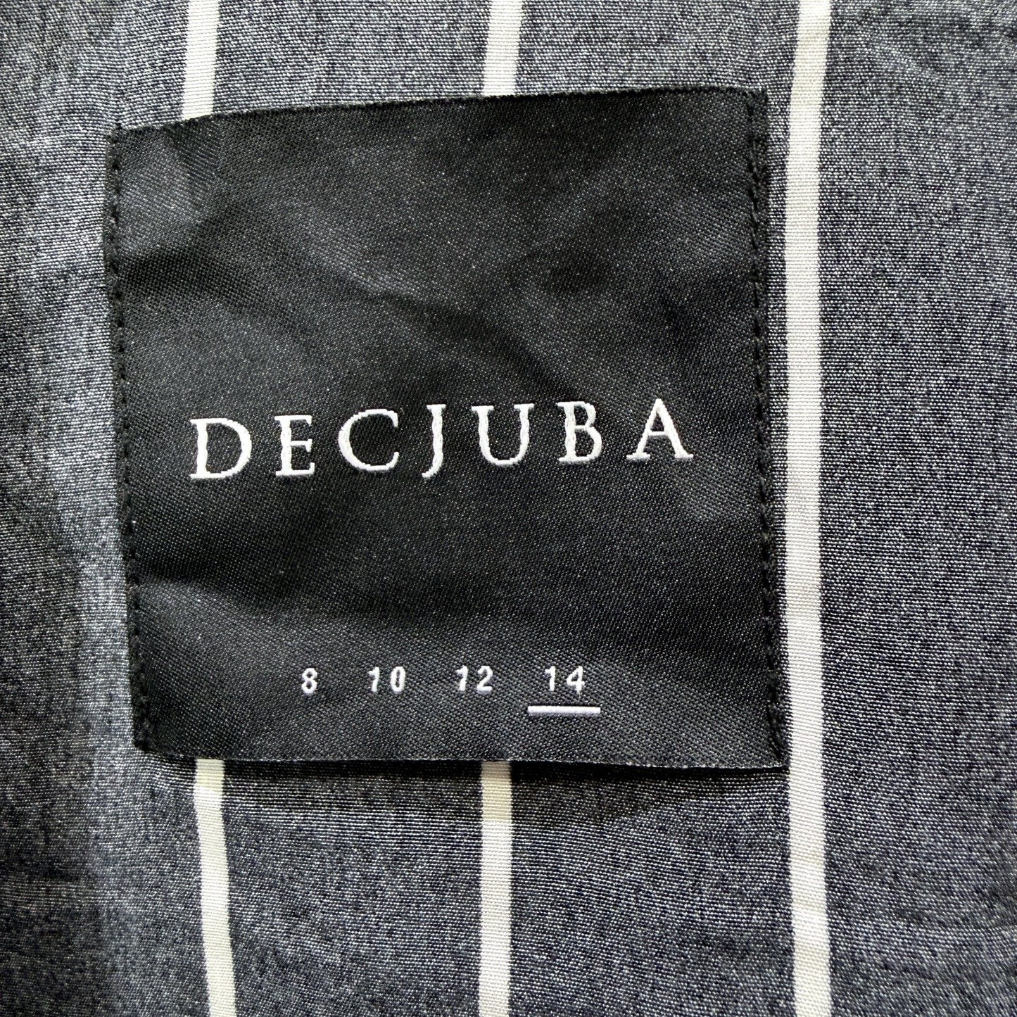 Decjuba Womens Striped Blazer Black and White Lightweight Tailored Size 14