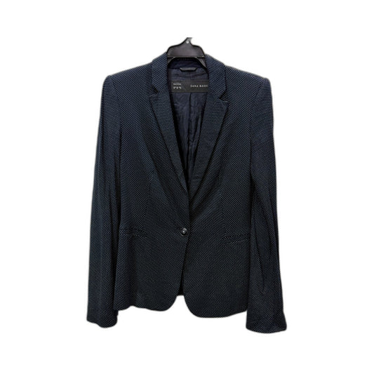 Zara Womens Navy Blue Polka Dot Blazer Lightweight Office Wear Size XS
