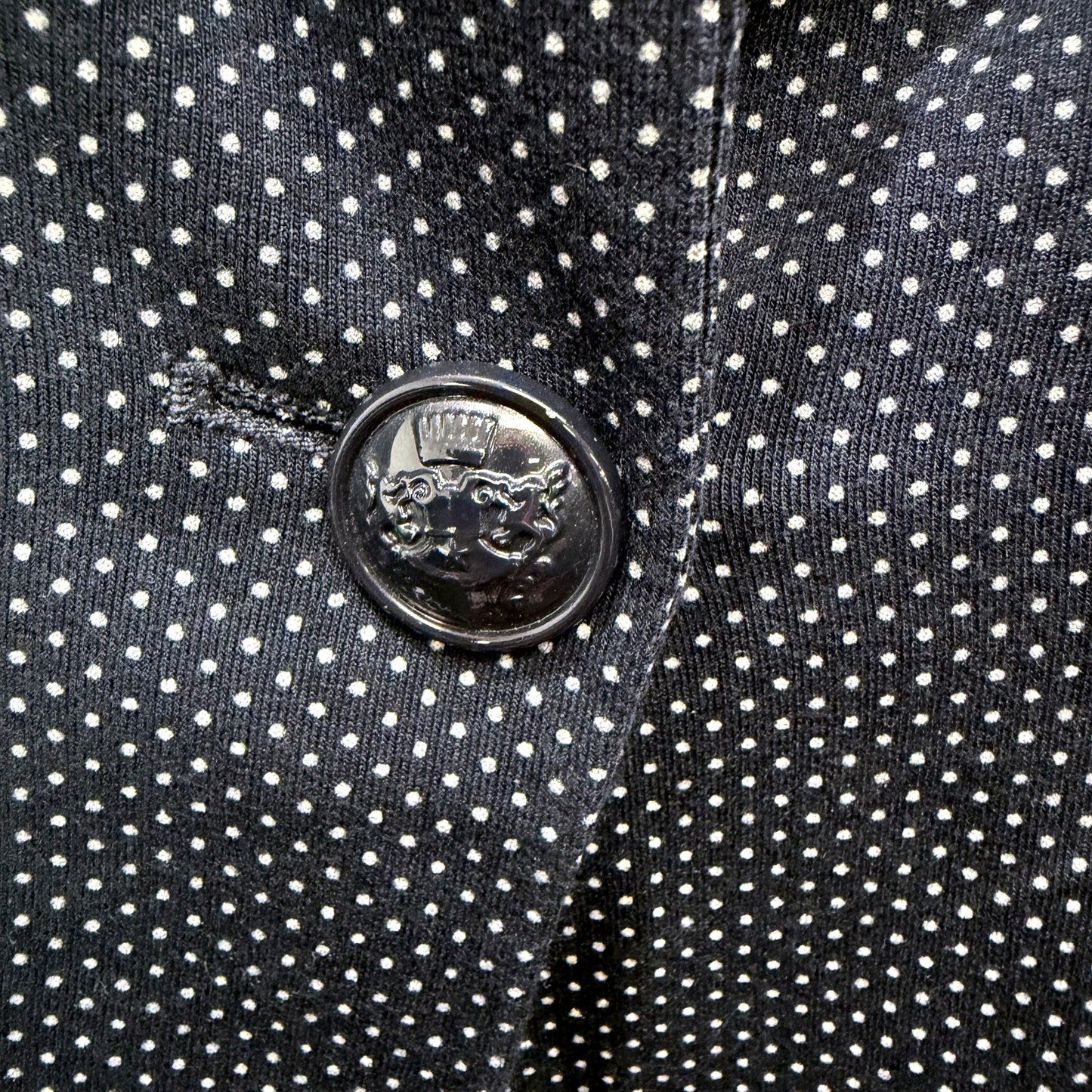 Zara Womens Navy Blue Polka Dot Blazer Lightweight Office Wear Size XS