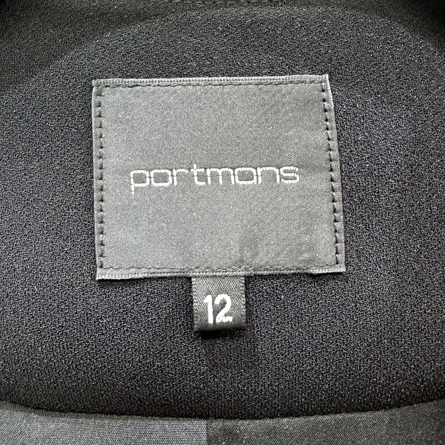Portmans Womens Cropped Black Polyester Blazer Jacket Size 12 NEW