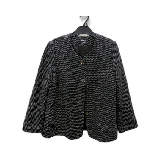 Maya Womens Textured Wool Blend Blazer in Black and White by , Size Small
