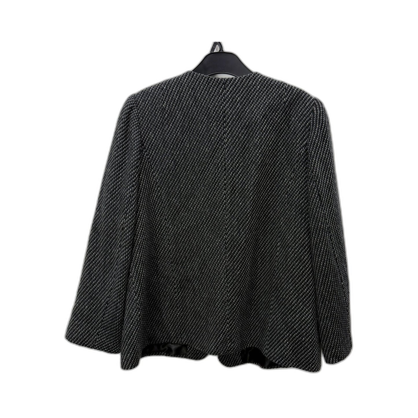 Maya Womens Textured Wool Blend Blazer in Black and White by , Size Small