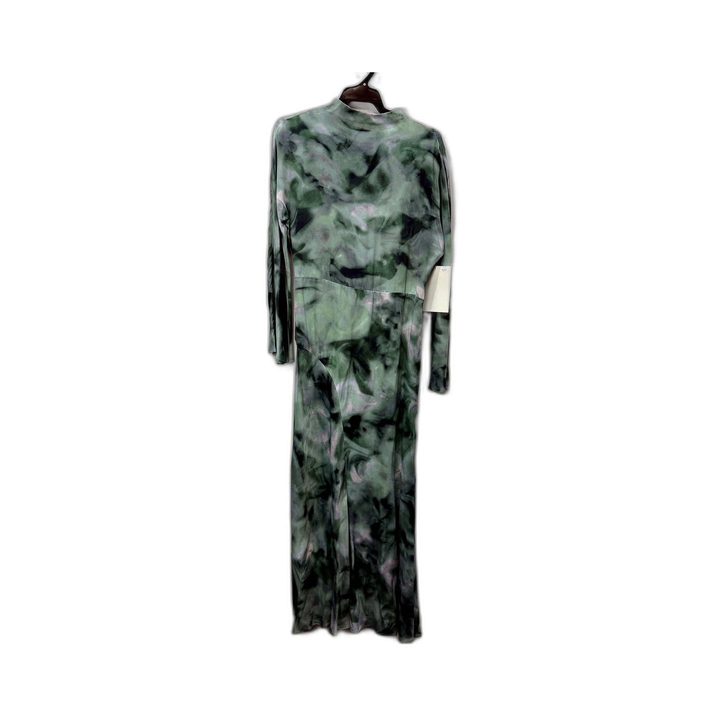 Basque Womens Turquoise Blend Print Long Sleeve Viscose Dress Size 10 NEW