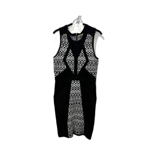 Thurley Womens Geometric Sleeveless Bodycon Dress Black and White Size L