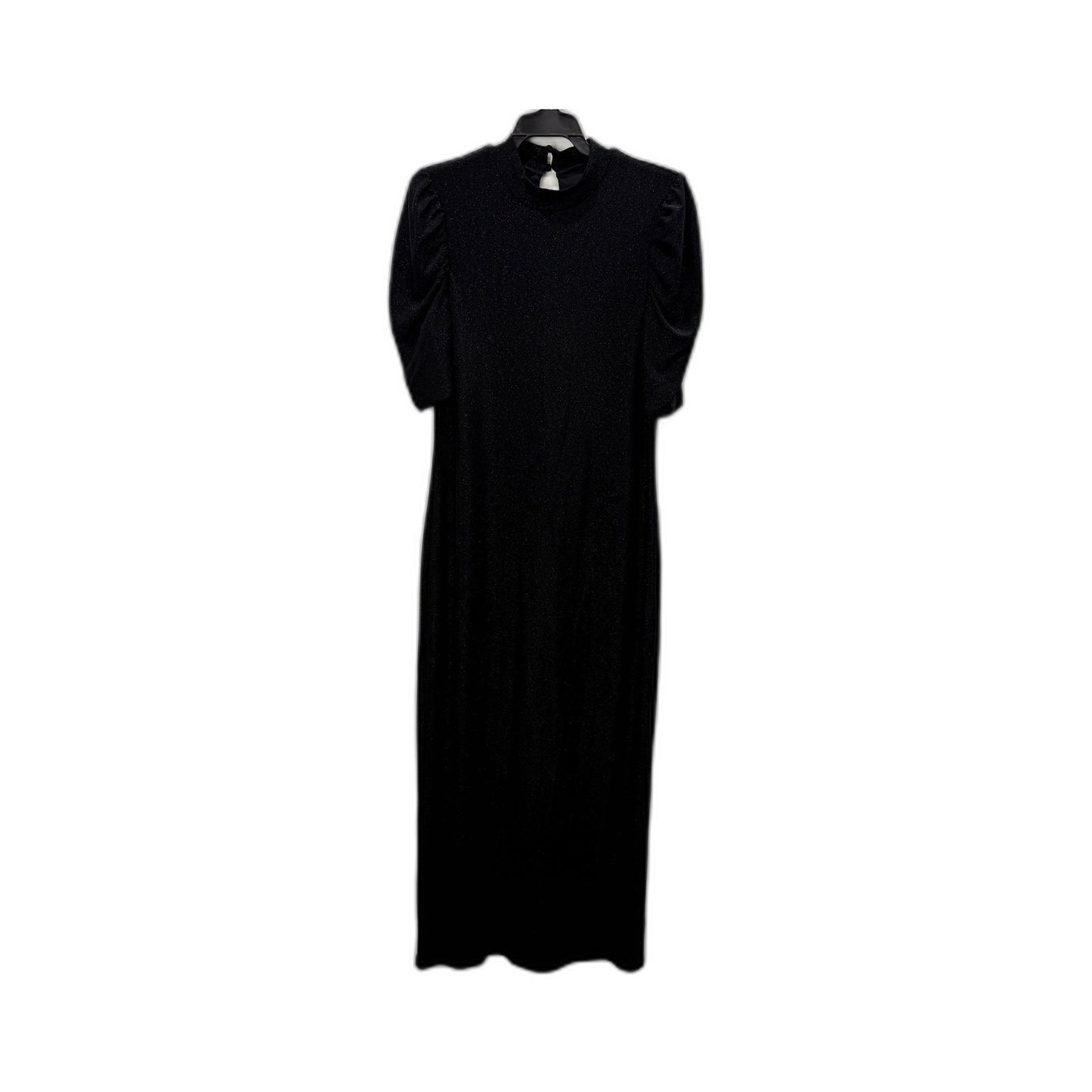 Tokito Womens Puff Sleeve High Neck Elastane Dress in Black, Size 10 NEW