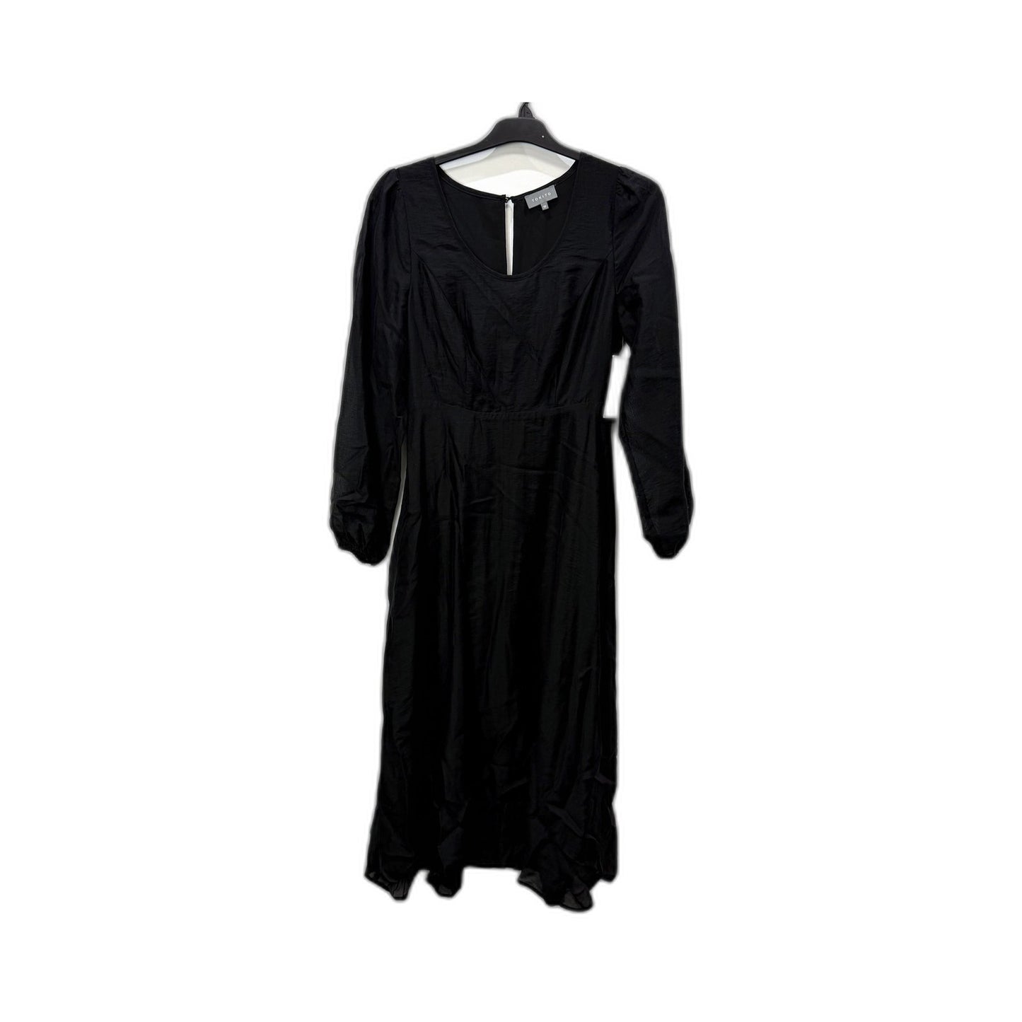 Tokito Womens Puff Sleeve Midi Dress in Black - Size 10 NEW