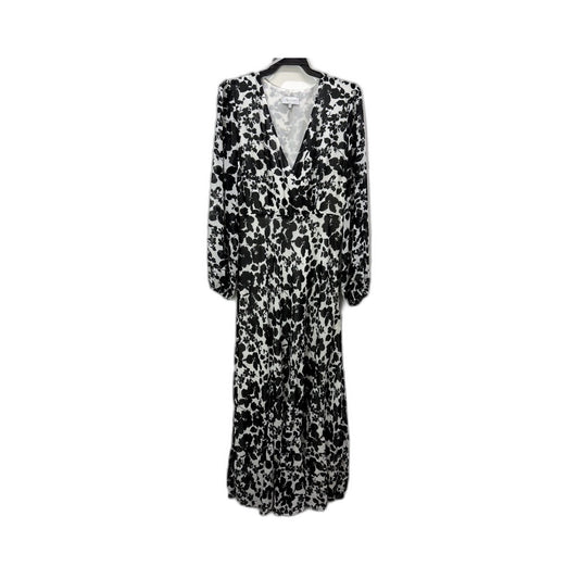 Tokito Womens Floral Midi Dress with Long Sleeves in Black and White Size 10 NEW