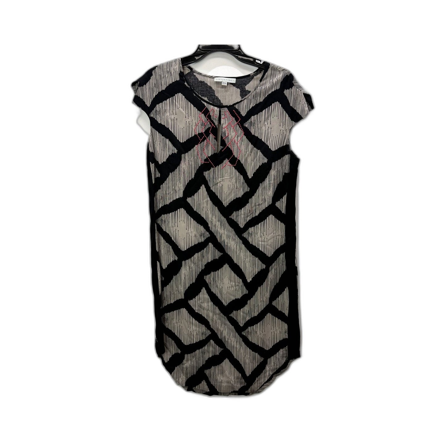 Spencer Lacy Womens Geometric Print Viscose Dress in Black Gray Size 3