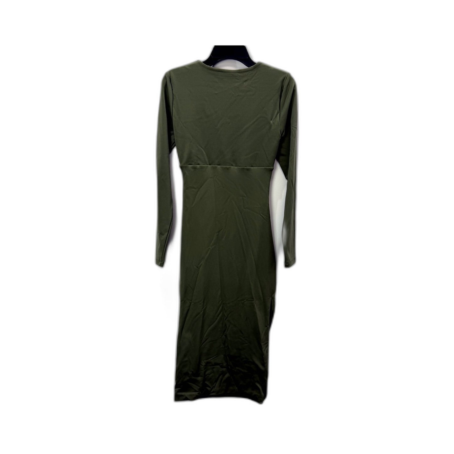 Bardot Womens Olive Green Ruched Waist Midi Dress Long Sleeve Size XS/S