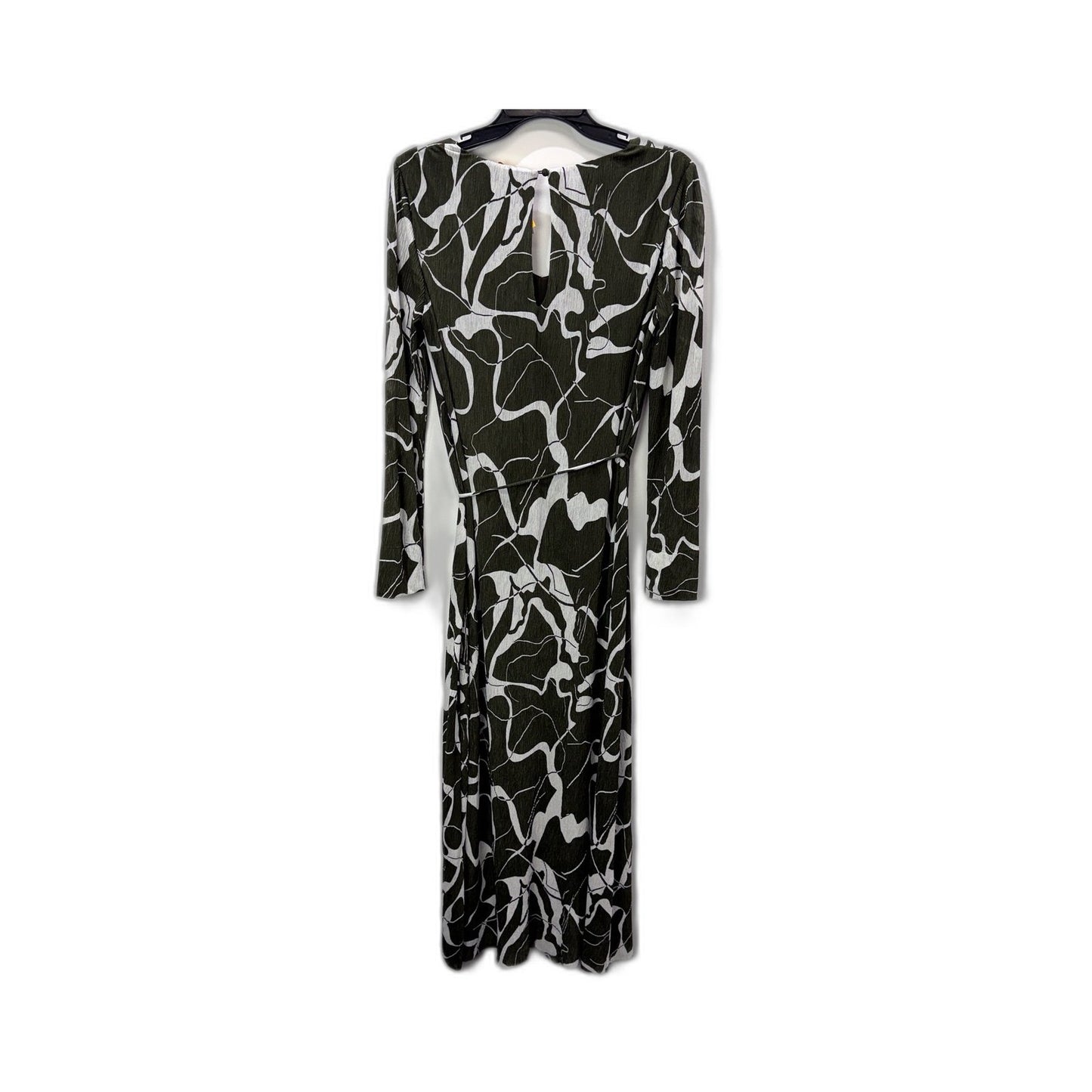 Versality Womens Wrap Tie Waist Dress with Long Sleeves in Khaki Size 10 NEW