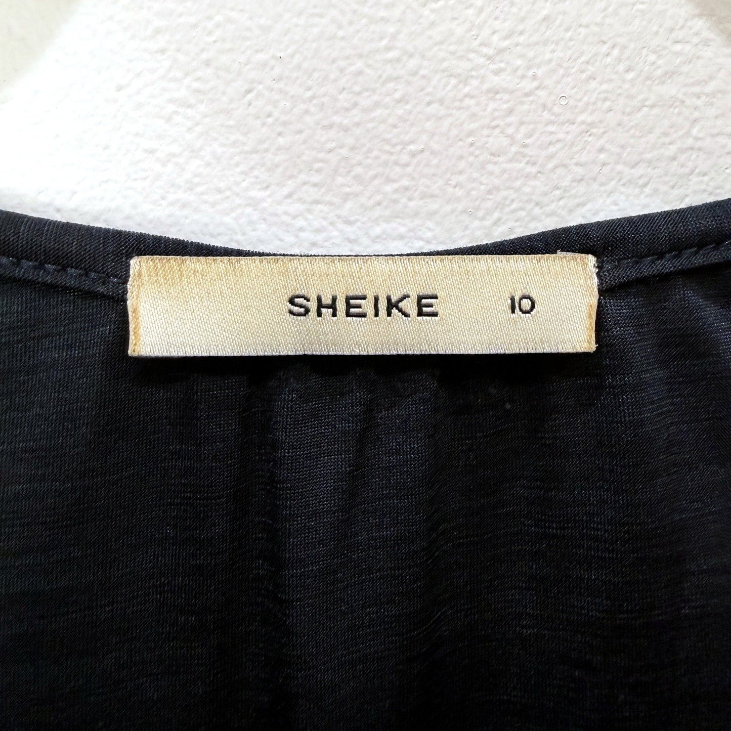 Sheike Womens Spandex Dress Ruched Waist in Black Sz 10