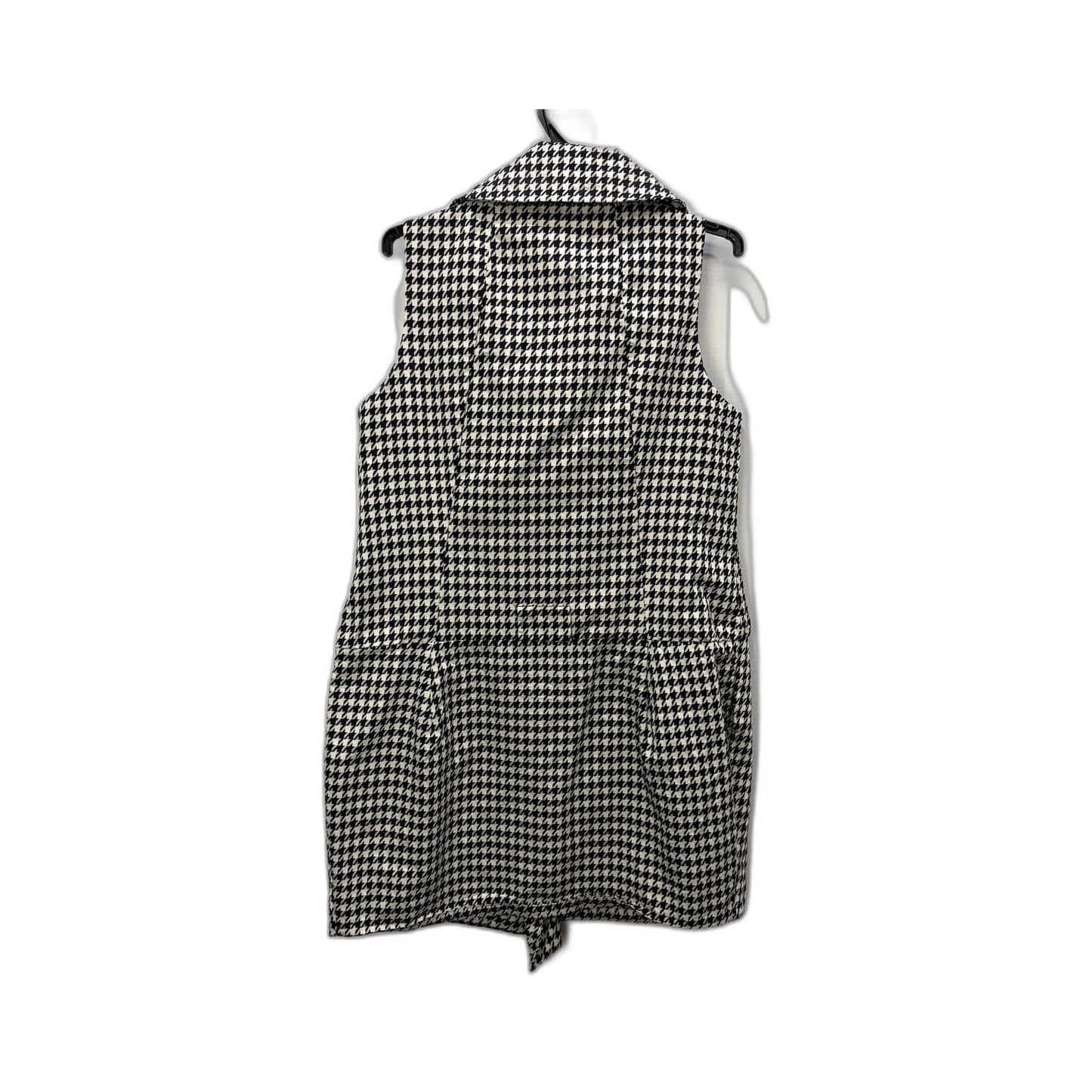 CUE Womens Houndstooth Dress Sleeveless Patterned Black and White Size 14