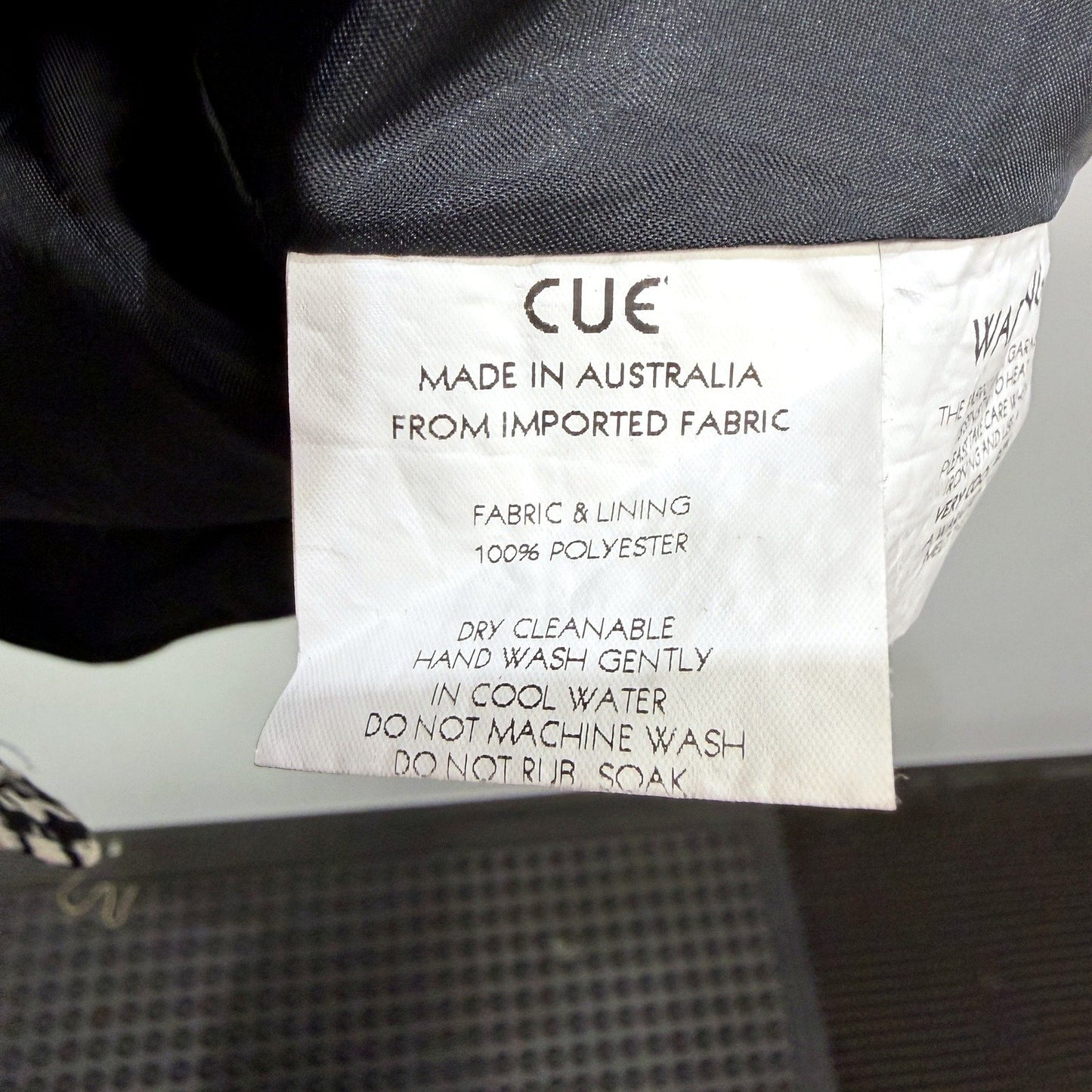 CUE Womens Houndstooth Dress Sleeveless Patterned Black and White Size 14