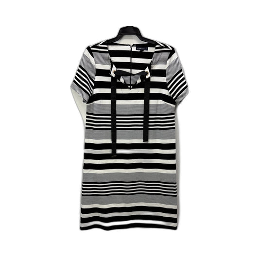 Maggie T Womens Striped Dress Casual Feminine Style Black and White Size 8