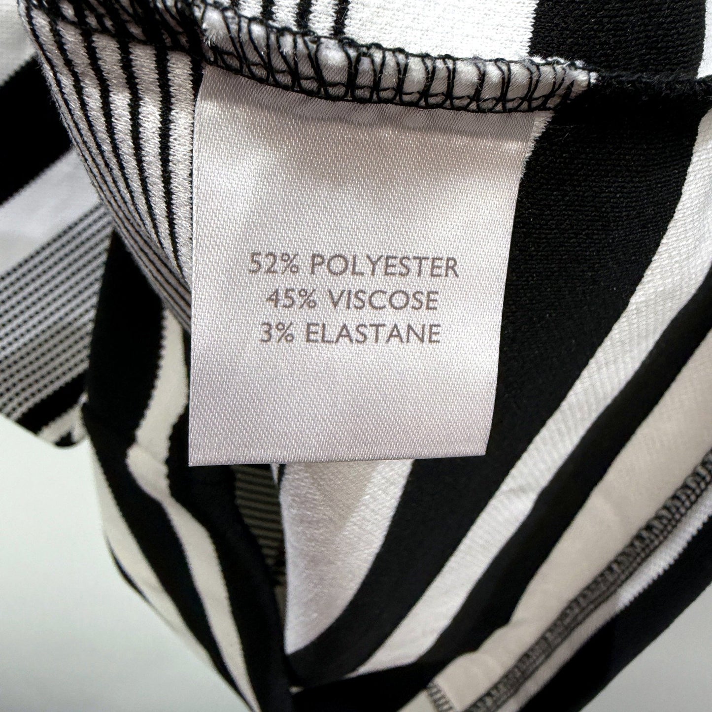 Maggie T Womens Striped Dress Casual Feminine Style Black and White Size 8