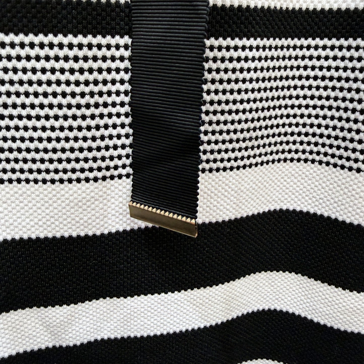 Maggie T Womens Striped Dress Casual Feminine Style Black and White Size 8