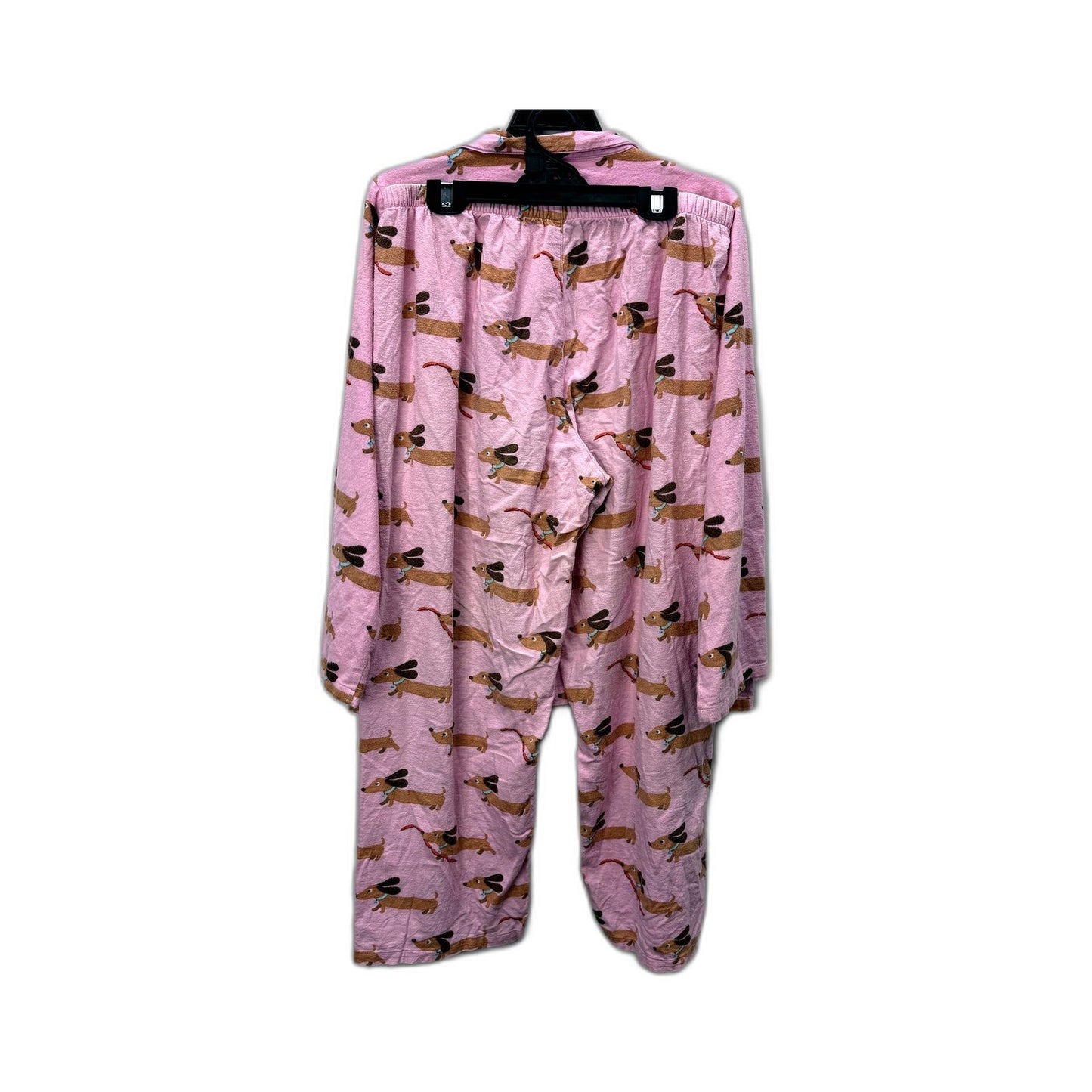 Peter Alexander Womens Cotton Pajama Set in Pink, Size L