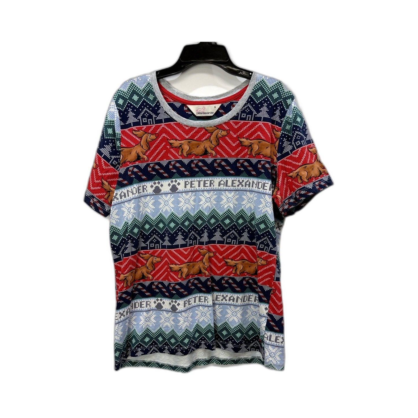 Peter Alexander Womens Reindeer Print Pullover Sweatshirt Multi Color Size S