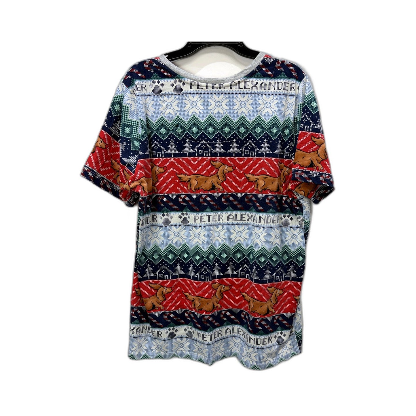 Peter Alexander Womens Reindeer Print Pullover Sweatshirt Multi Color Size S