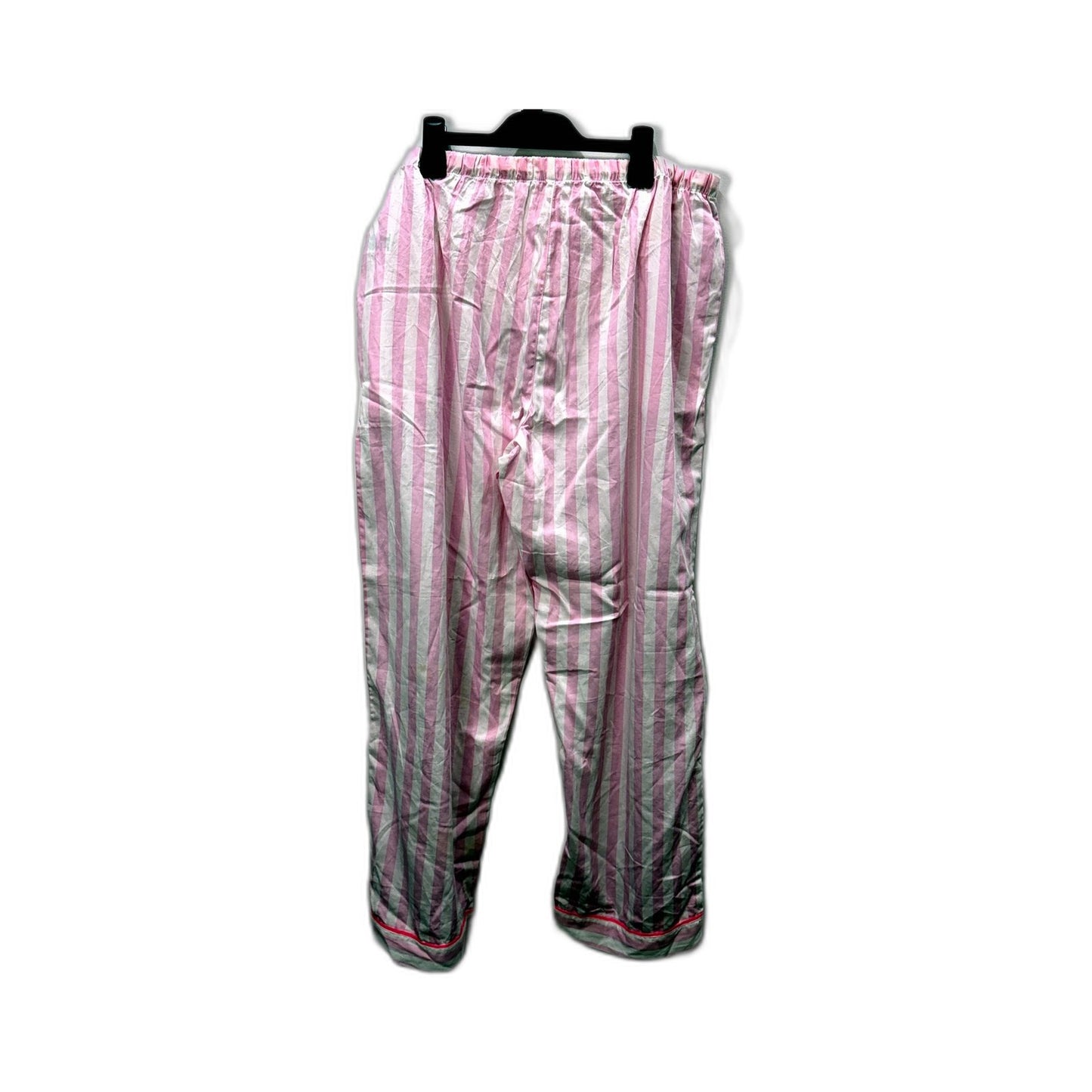 Peter Alexander Womens Striped Pajama Pants Pink and White Cotton Sleepwear XL