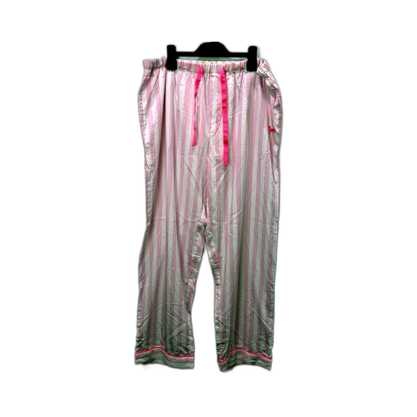 Peter Alexander Womens Striped Pajama Pants Pink and White Cotton Sleepwear XL