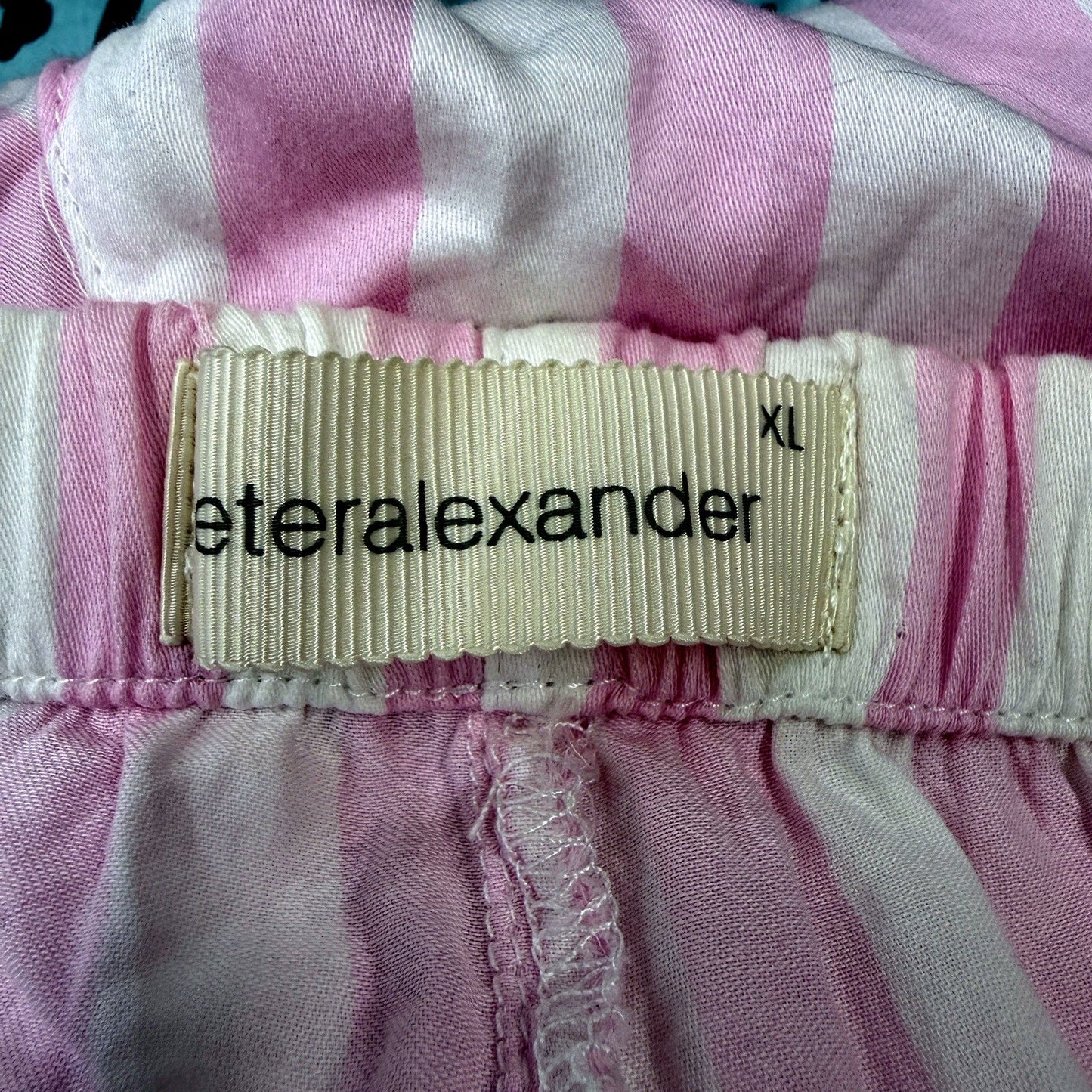 Peter Alexander Womens Striped Pajama Pants Pink and White Cotton Sleepwear XL