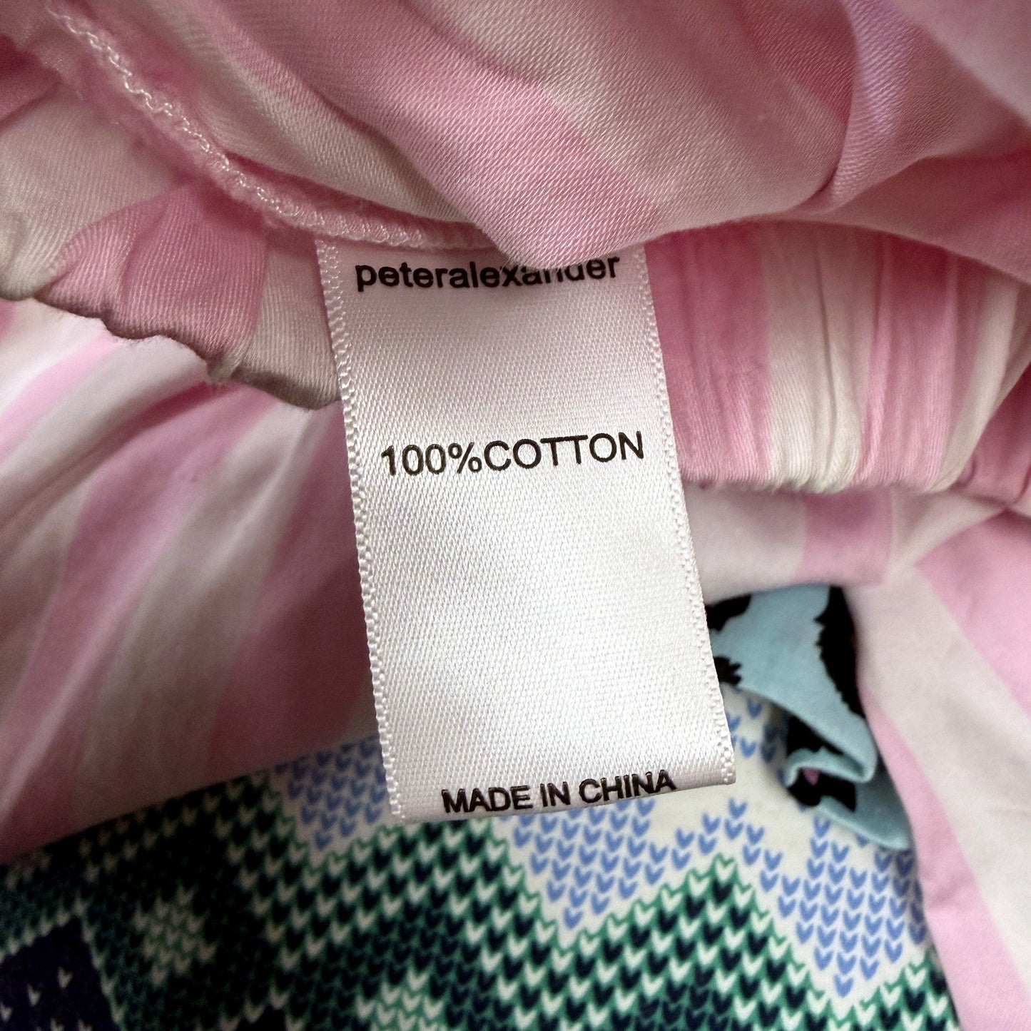 Peter Alexander Womens Striped Pajama Pants Pink and White Cotton Sleepwear XL