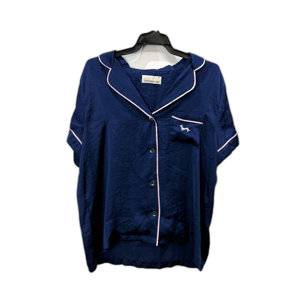 Peter Alexander Womens Navy Blue Pajama Top Size M