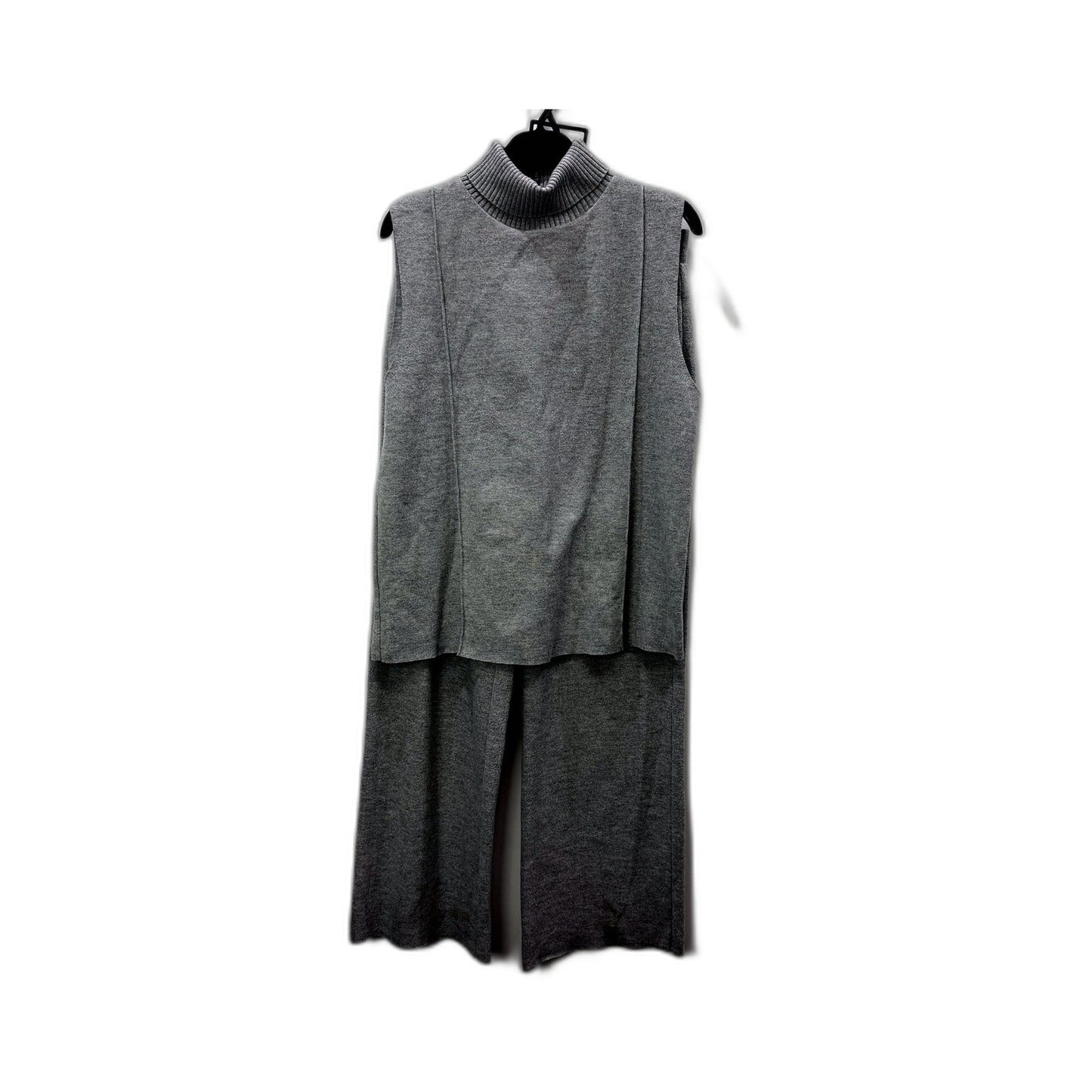 Zara Womens Sleepwear Tracksuit Gray Sleeveless Turtleneck Pullover Sweater