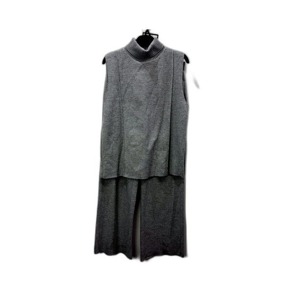 Zara Womens Sleepwear Tracksuit Gray Sleeveless Turtleneck Pullover Sweater