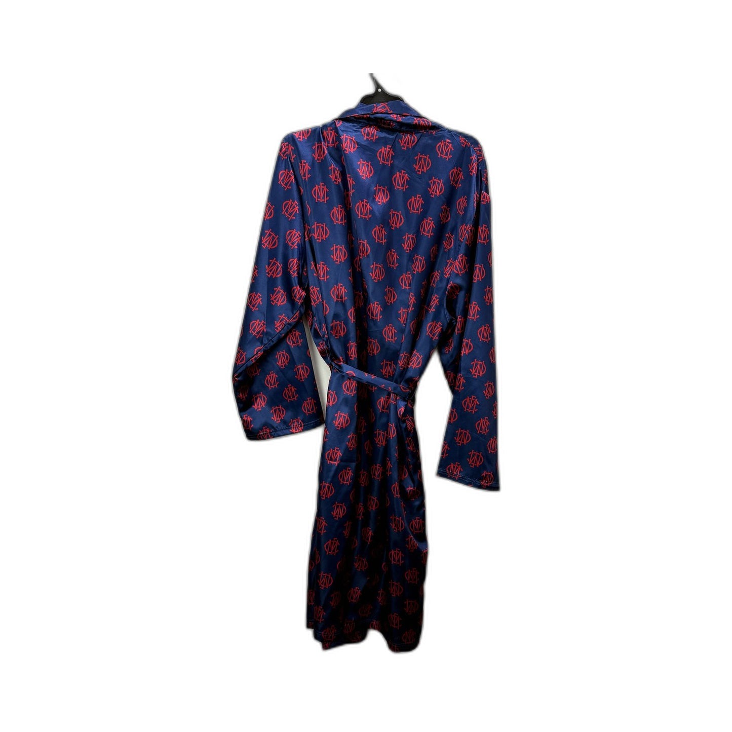 AFL Mens Navy Blue and Red Dressing Robe Loungewear, Large/X-Large Size L/XL