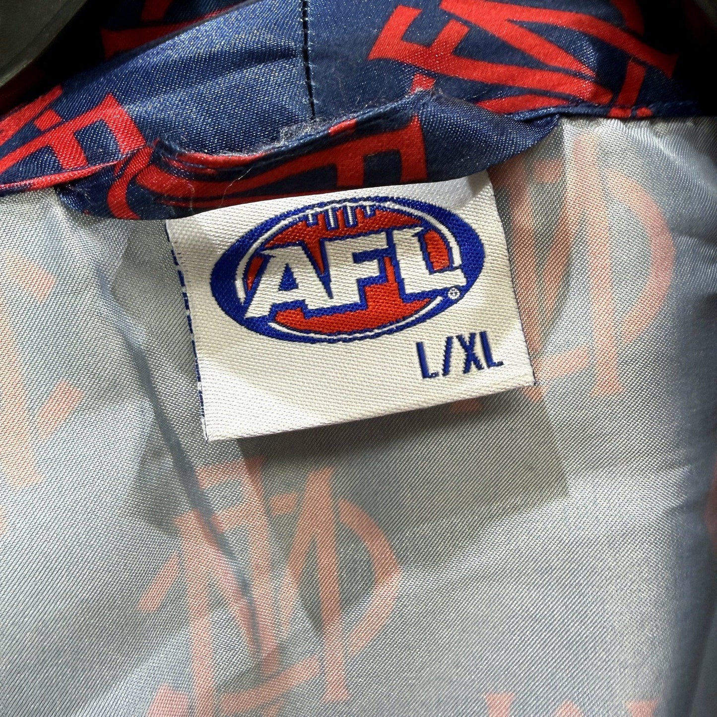 AFL Mens Navy Blue and Red Dressing Robe Loungewear, Large/X-Large Size L/XL