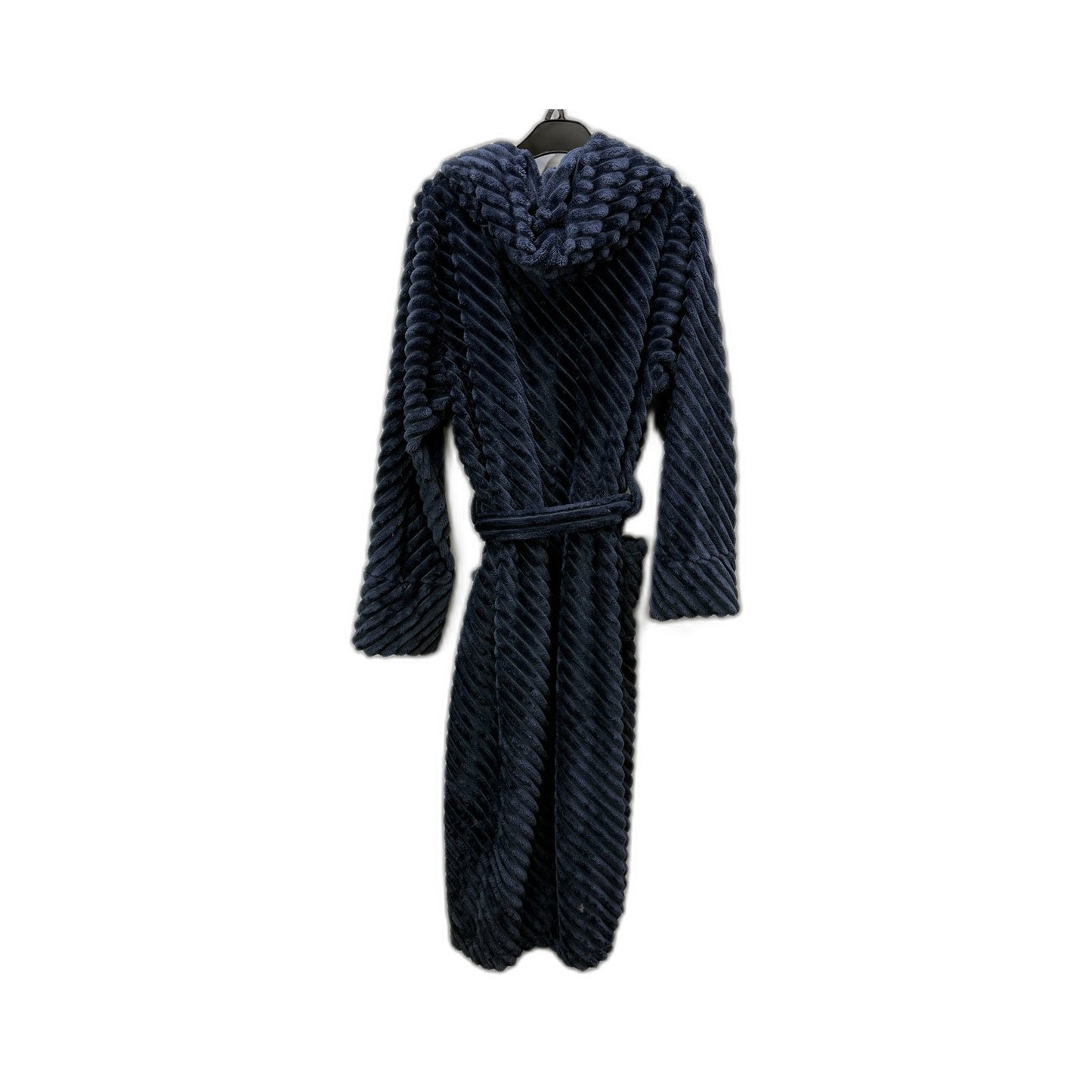 Lee Mens Hooded Plush Robe in Navy - Soft, Warm & Cozy Loungewear, Size S