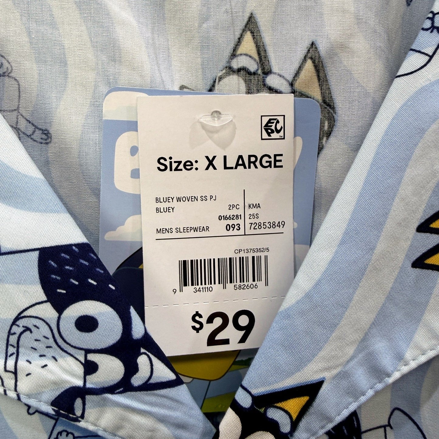 Bluey Mens Cartoon Pajama Set in Multi Color & - XL Size Size X Large NEW