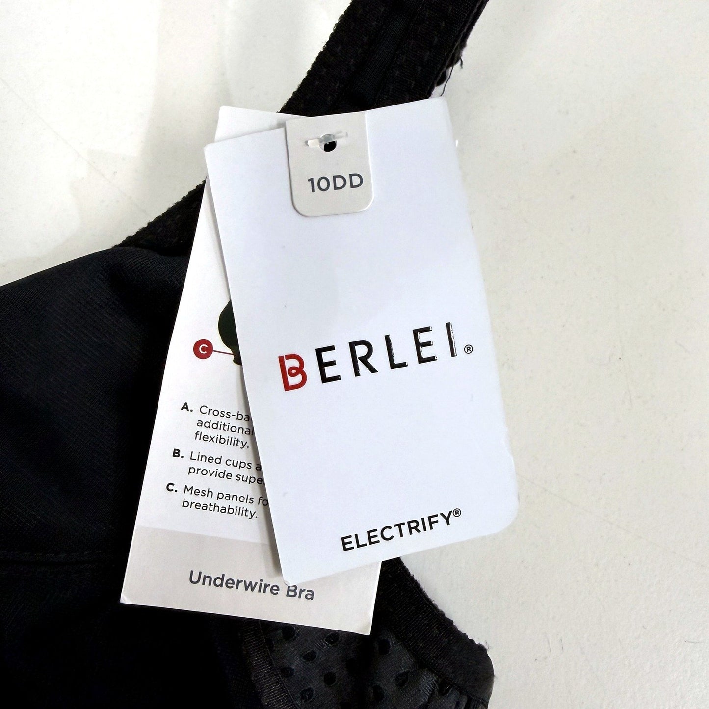 Berlei Womens Electrify Mesh Underwire Bra, Black, Size 10DD NEW