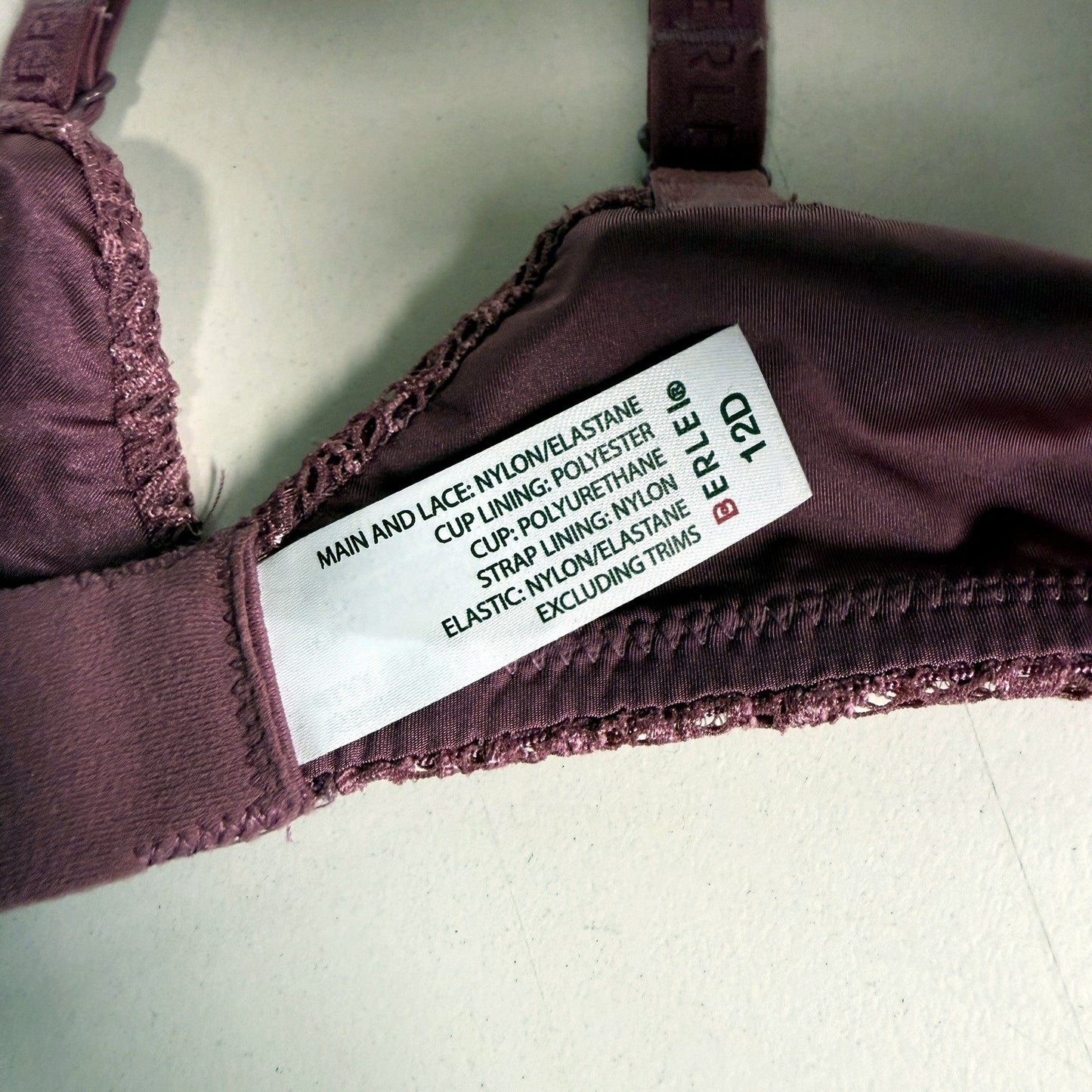 Berlei Womens Lace T-Shirt Bra, Barely There, Purple, Size 12D NEW