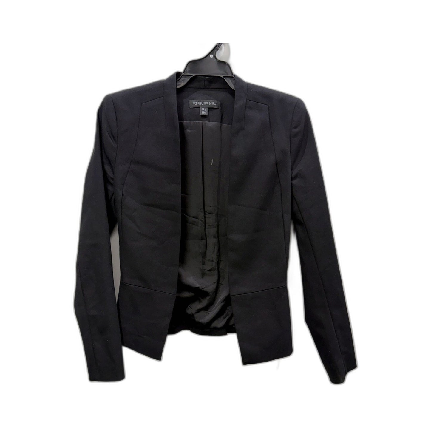 Forever New Womens Structured Peplum Blazer in Black, Size 8