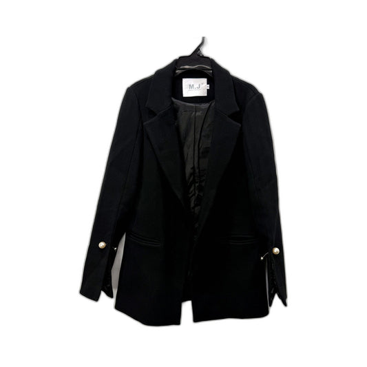 M.J. Womens Black Blazer with Pearl Button Closure, Size S