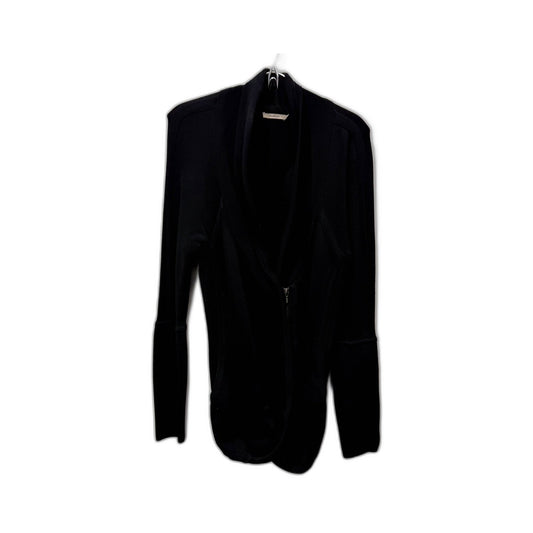 Thurley Womens Black Long Sleeve Pullover Sweatshirt Zip Up Size L
