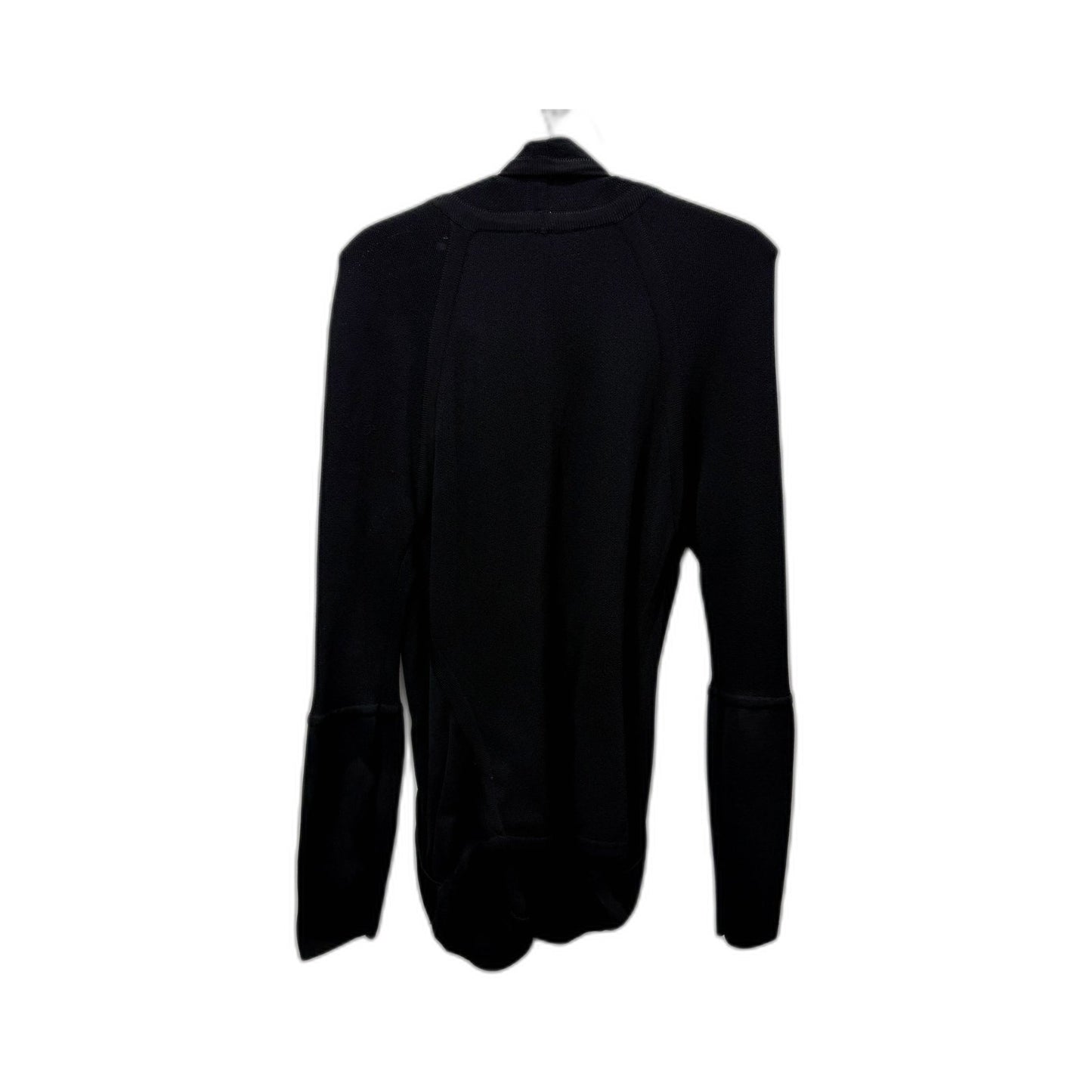 Thurley Womens Black Long Sleeve Pullover Sweatshirt Zip Up Size L