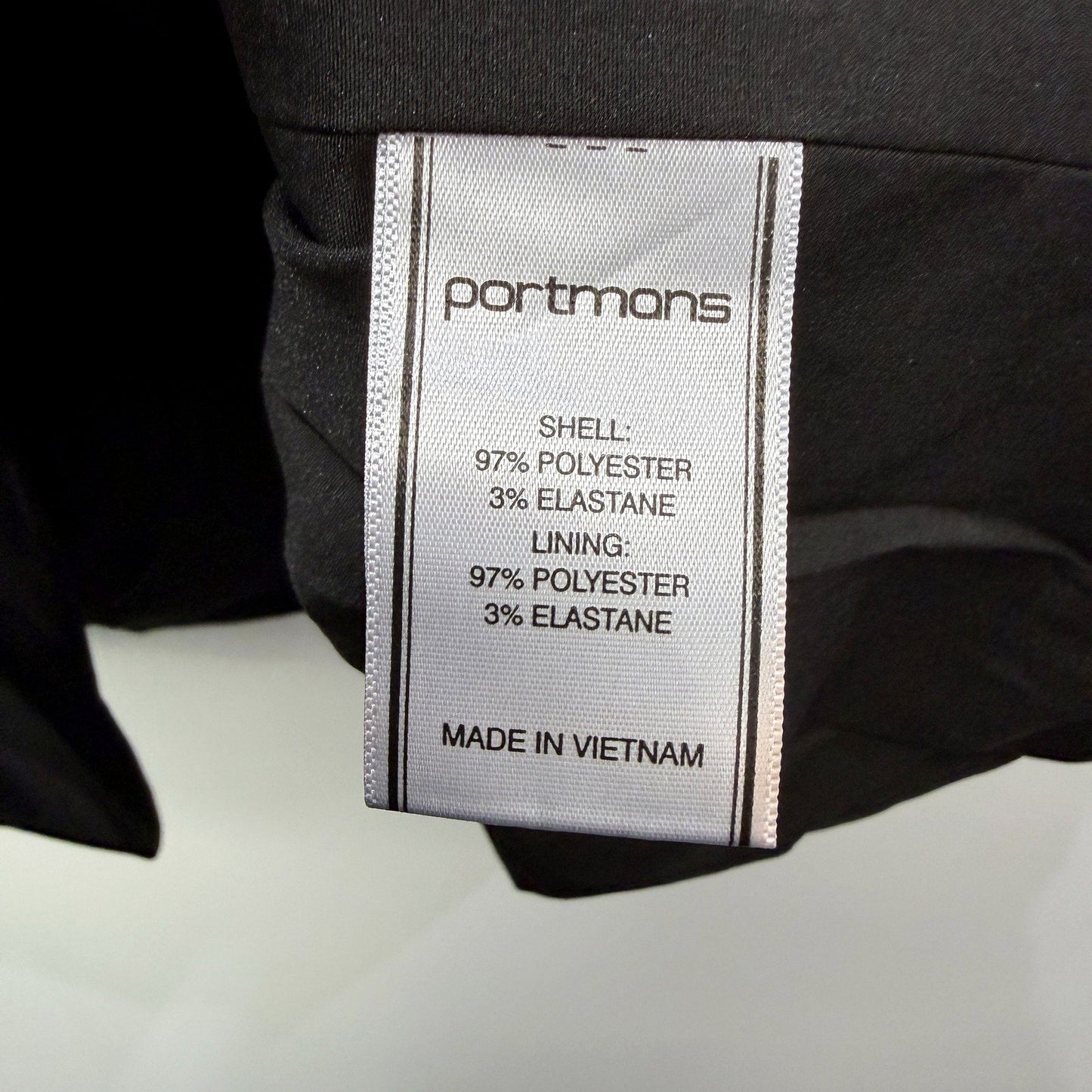 Portmans Womens Black Blazer Lightweight Polyester Formal Office Size 12