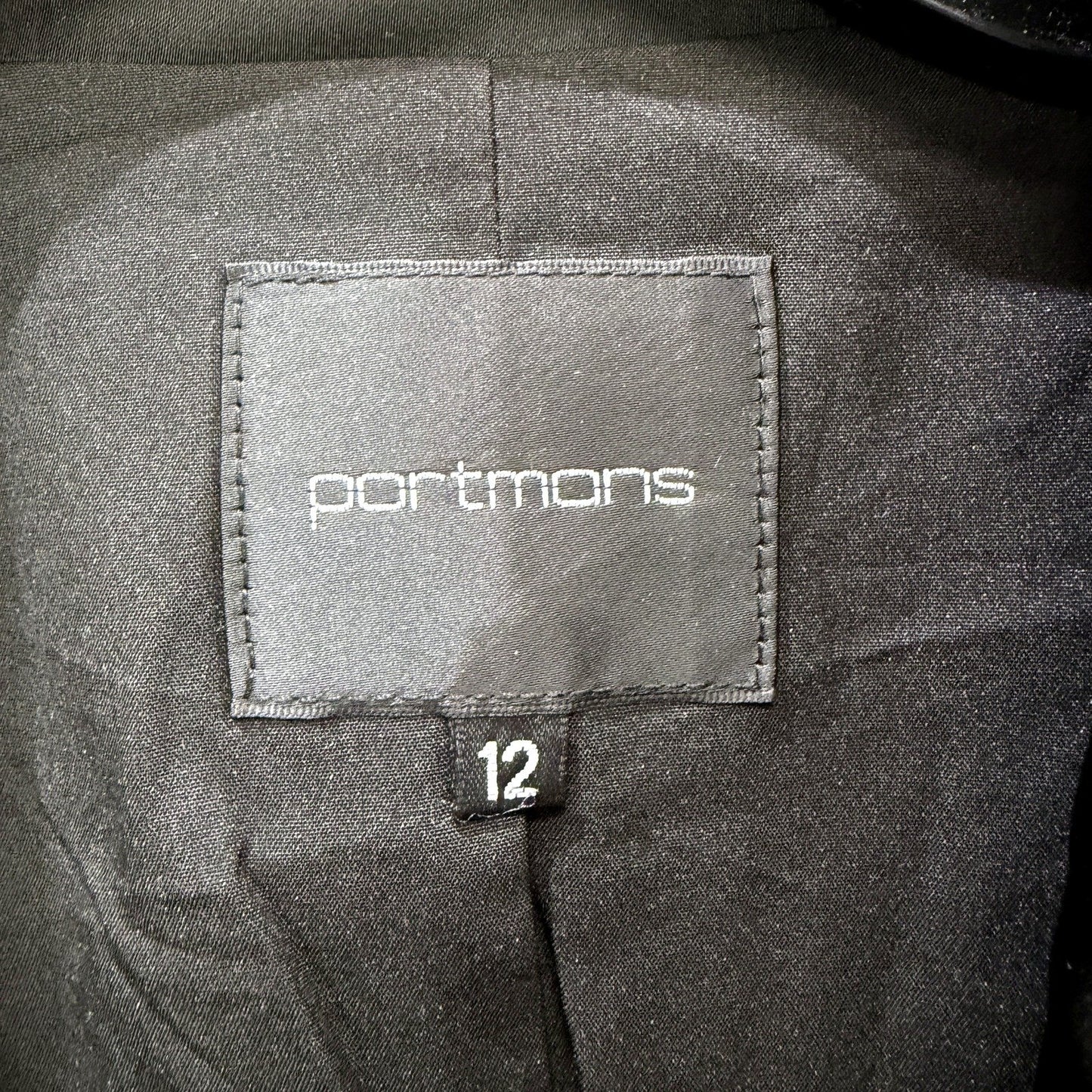 Portmans Womens Black Blazer Lightweight Polyester Formal Office Size 12