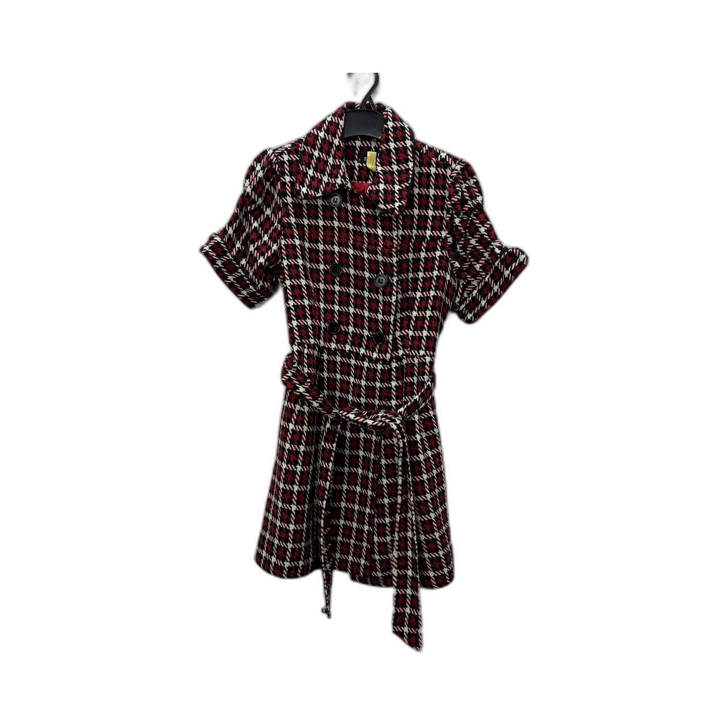 Bardot Womens Plaid Button Front Belted Waist Dress Short Sleeve Size 10