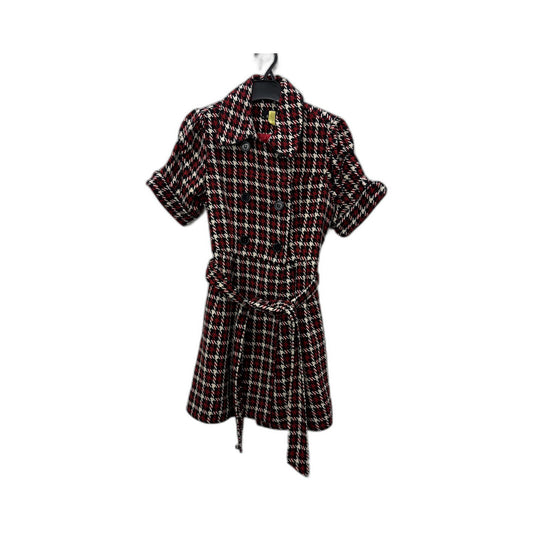 Bardot Womens Plaid Button Front Belted Waist Dress Short Sleeve Size 10
