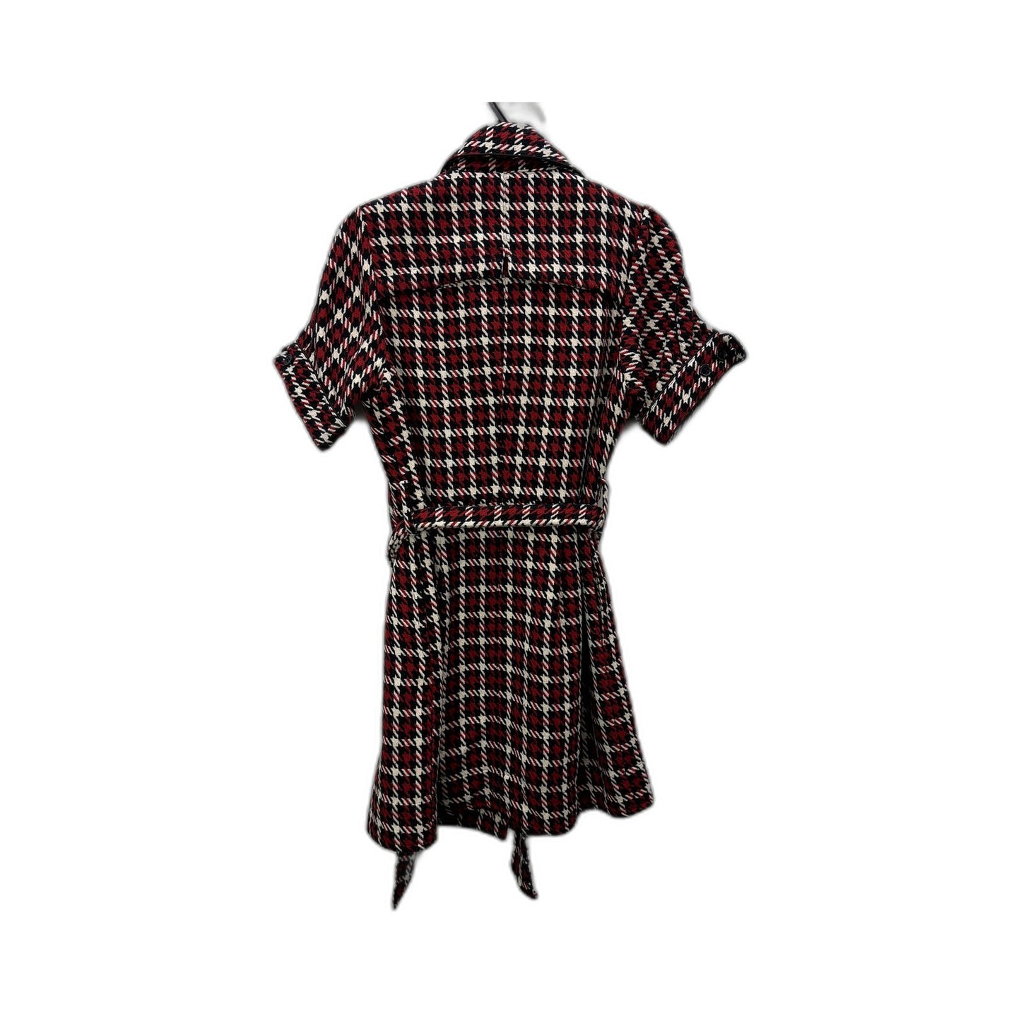 Bardot Womens Plaid Button Front Belted Waist Dress Short Sleeve Size 10