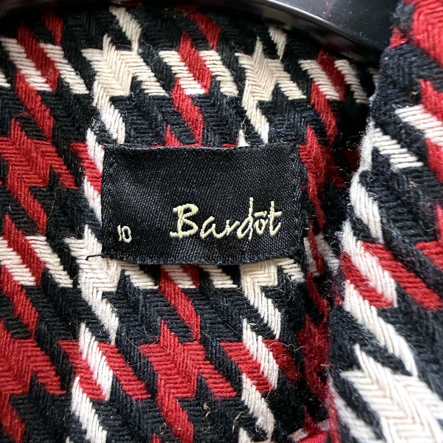 Bardot Womens Plaid Button Front Belted Waist Dress Short Sleeve Size 10