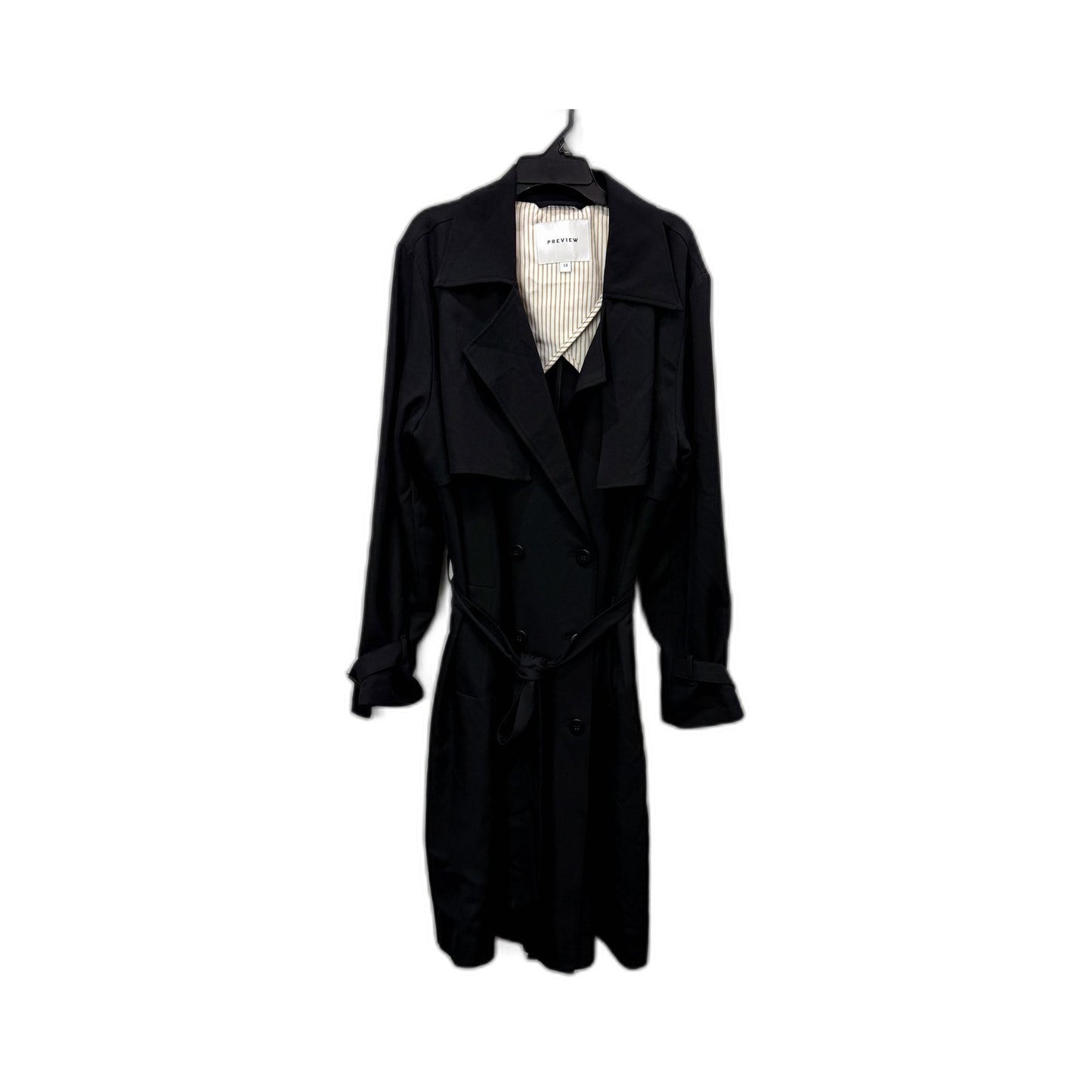 Preview Womens Lightweight Black Trench Coat - Casual Outerwear by NEW
